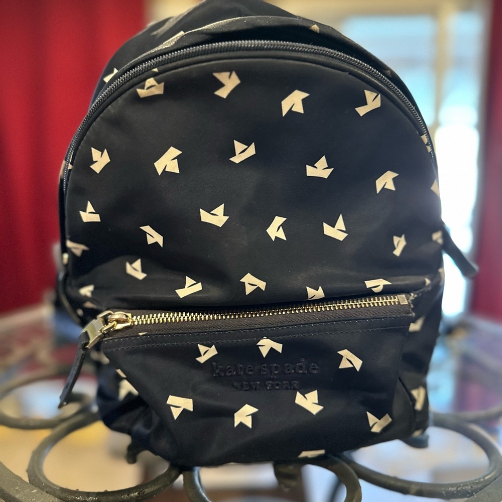 Kate Spade Navy Bag with Paper Boat pattern